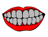 Coloring page Mouth and teeth painted bydetes