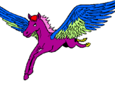 Coloring page Pegasus in flight painted bychen