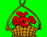 Coloring page Basket of flowers painted bybashayer