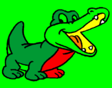 Coloring page Crocodile painted byisaque