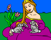 Coloring page Princess of the forest painted bymorgan