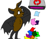 Coloring page Bat recycling painted byhome   vapiro