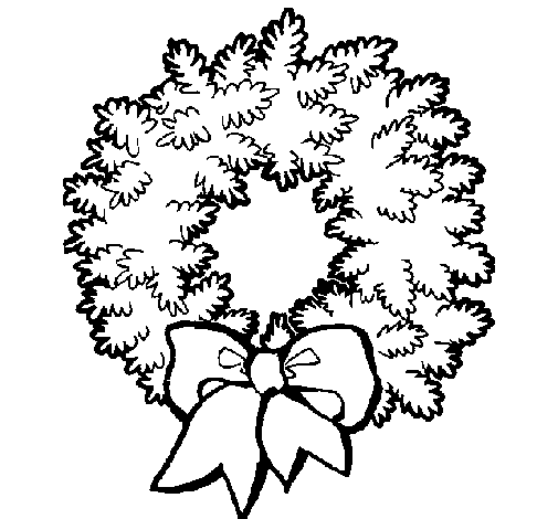 Coloring page Christmas wreath painted byemel