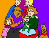 Coloring page Family  painted byMaria Fernanda