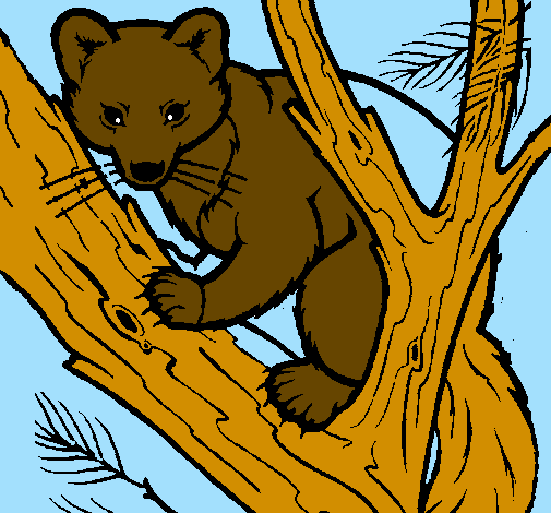 Coloring page Pine marten in tree painted by nate