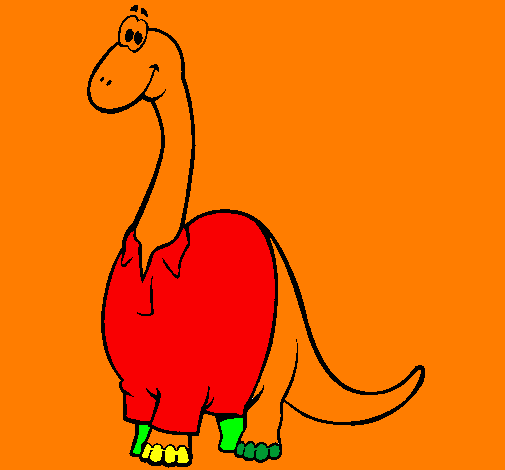 Coloring page Diplodocus with shirt painted byisaque