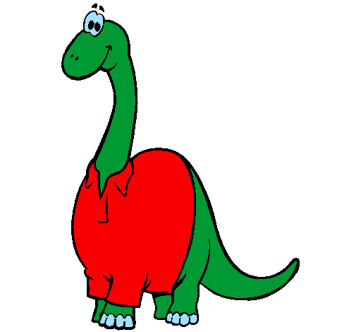 Coloring page Diplodocus with shirt painted bycida