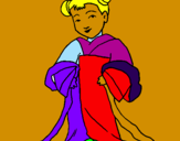 Coloring page Chinese girl painted bydanieia