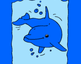 Coloring page Dolphin painted byabby