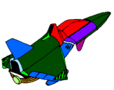 Coloring page Rocket ship painted bymilo