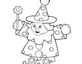 Coloring page Little witch painted byemel