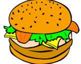 Coloring page Hamburger with everything painted byAriana$