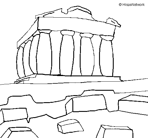 Coloring page Parthenon painted byemel