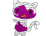 Coloring page Doodle the cat mummy painted bysyndel