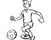 Coloring page Football player painted byd