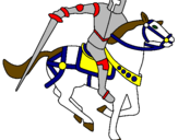 Coloring page Knight on horseback IV painted by1234