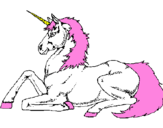 Coloring page Seated unicorn painted byMAMA