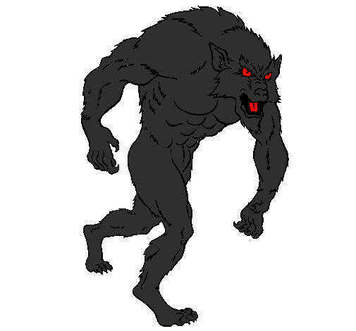 Coloring page Werewolf painted byNicholas