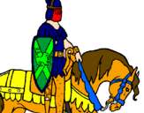 Coloring page Knight on horseback painted bydaniel