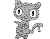 Coloring page Doodle the cat mummy painted bydragonseye