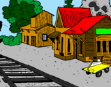 Coloring page Train station painted bypapanno