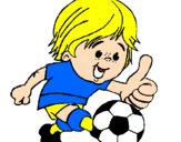 Coloring page Boy playing football painted bynicolas