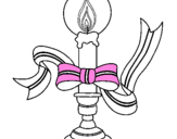 Coloring page Christmas candle II painted byclare