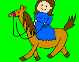 Coloring page Princess on horseback painted bymartina