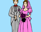 Coloring page The bride and groom III painted byMariana
