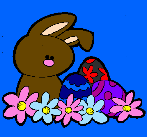 Coloring page Easter Bunny painted byLuna Azul