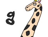 Coloring page Giraffe painted bysajj999999999990000000000