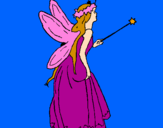 Coloring page Fairy with long hair painted byElla S