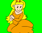 Coloring page Seated princess painted bymartina