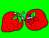 Coloring page strawberries painted bybelen j