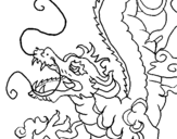 Coloring page Japanese dragon painted byRoz