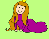 Coloring page Happy princess painted bymartina