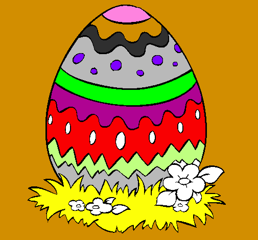Coloring page Easter egg 2 painted byAnnas