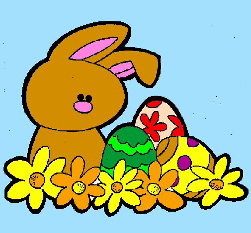 Coloring page Easter Bunny painted bymartina