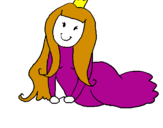 Coloring page Happy princess painted by gty98t7ry