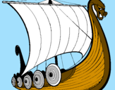 Coloring page Viking boat painted bymartina