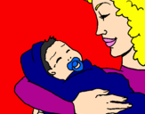 Coloring page Mother and daughter II painted byamanda