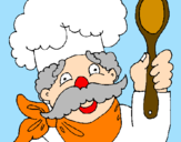 Coloring page Chef with moustache painted bymartina