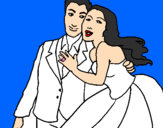 Coloring page The bride and groom painted byjeny