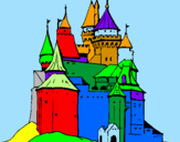 Coloring page Medieval castle painted byyoswel