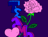 Coloring page I love you II painted byLuna Azul
