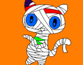 Coloring page Doodle the cat mummy painted byZak