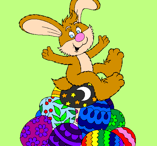 Coloring page Easter bunny painted byLuna Azul