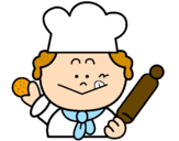 Coloring page Cook 2 painted byla cocina de isa