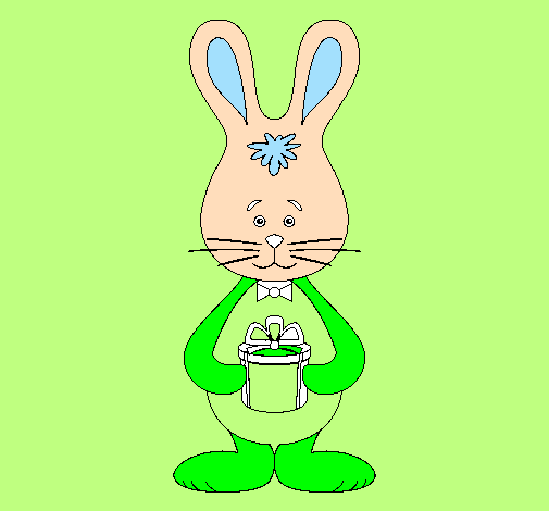 Coloring page Bunny painted byDavi Adriano