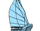 Coloring page Sailing boat painted bylucca